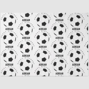 Papier Mousseline Soccer Ball Football Nom personnalisé Anniversaire