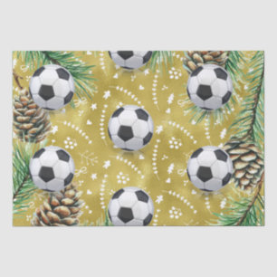 Papier Mousseline Soccer Noël thème pour Joueur avec balle