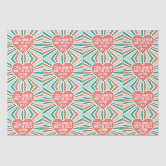 Papier Mousseline Social Worker Cute Heart Motif Travail social (Recto)