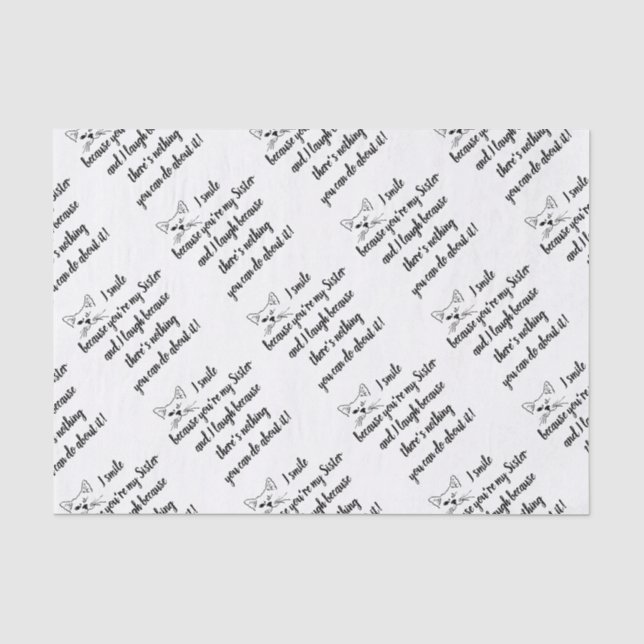 Papier Mousseline Soeur Amusante Dire Citation Cuite Winking Chat (Recto)