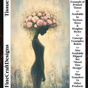 Papier Mousseline Soft Feminine Nature Spirit, Rose CZ3R Decoupage