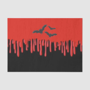 Papier Mousseline Soirée Halloween Chauves-souris gothiques & sang q