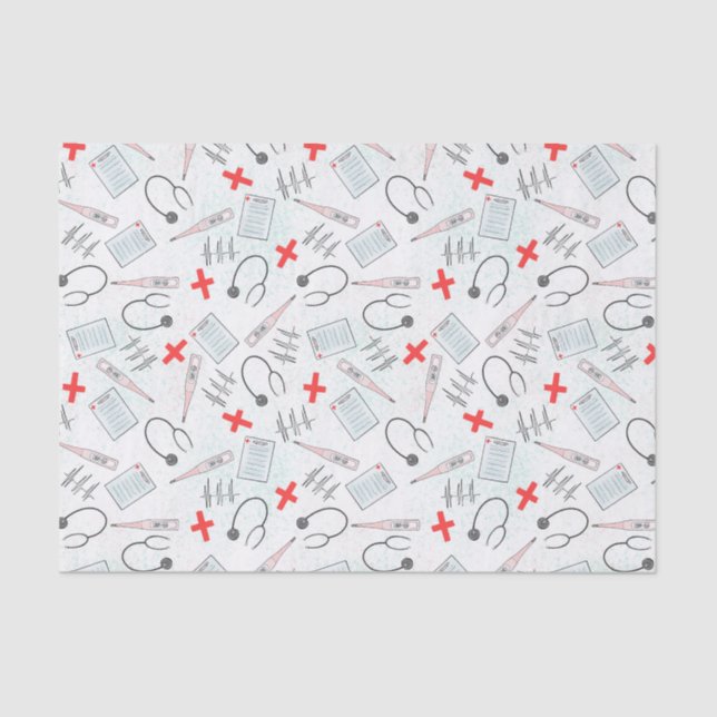 Papier Mousseline soirée motif infirmière carrelée mignonne  (Recto)