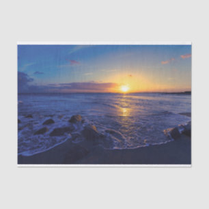 Papier Mousseline Soirée Tropical Beach Sunset de mer