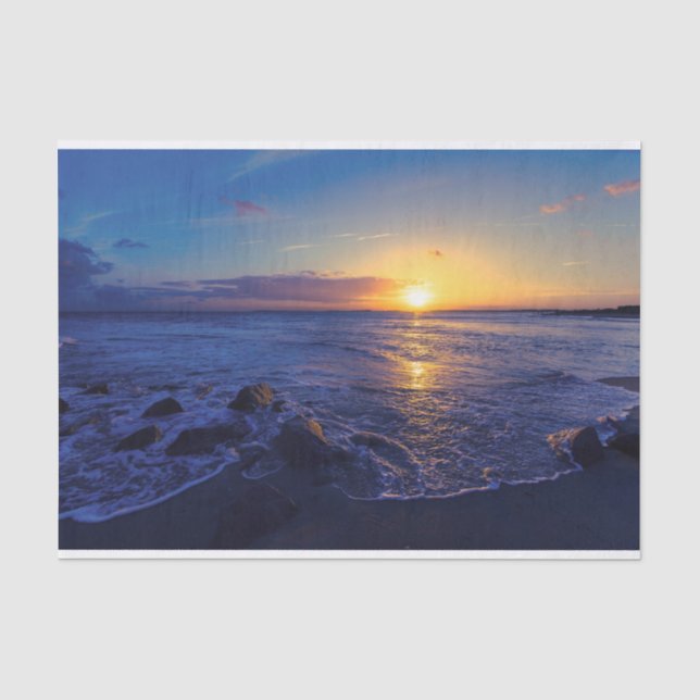 Papier Mousseline Soirée Tropical Beach Sunset de mer (Recto)