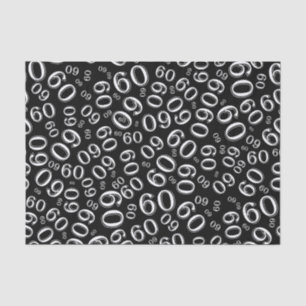 Papier Mousseline soixantième Noir/blanc frais de motif de nombre