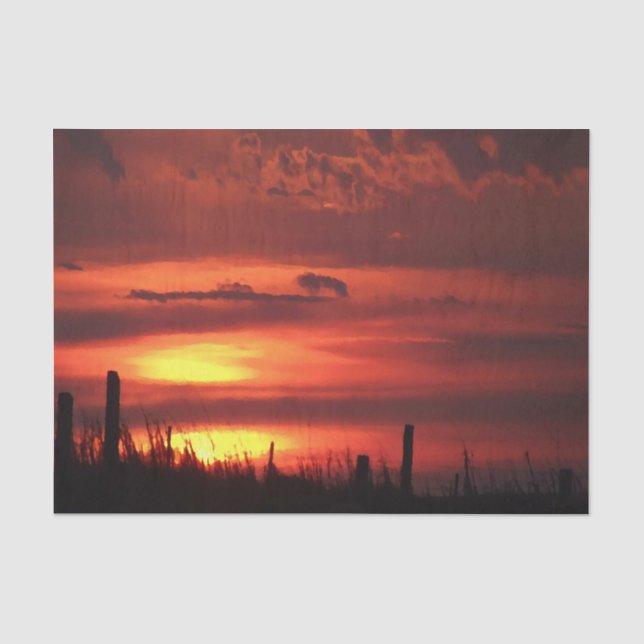 Papier Mousseline Soleil d'Orange Oklahoma sur les plaines (Recto)
