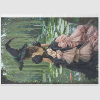 Papier Mousseline Sorcière à saule vers la gauche face papier de tis