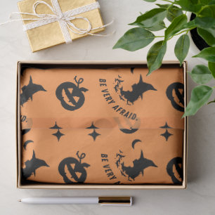 Papier Mousseline Sorcière Éffrayante orange d'Halloween