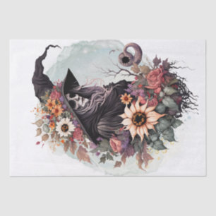 Papier Mousseline Sorcière florale mystique