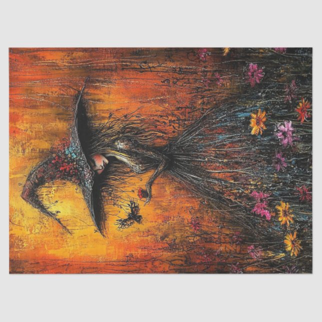 Papier Mousseline Sorcière méchante dans la grande page de découpage (Recto)