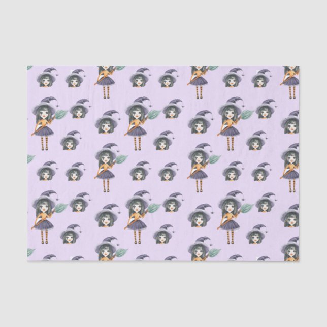 Papier Mousseline Sorcière mignonne (Recto)
