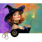 Sorcière Roux Joueuse Halloween Découpage