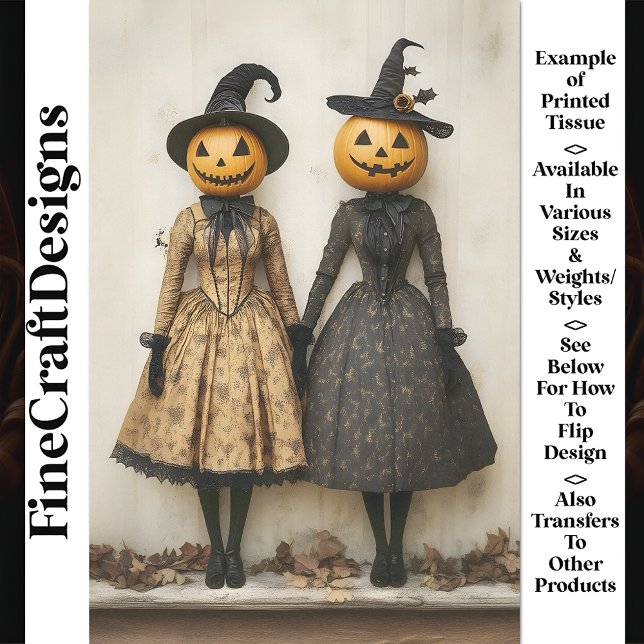 Papier Mousseline Sorcières Citrouilles victoriennes Steampunk AL5 D (Créateur téléchargé)