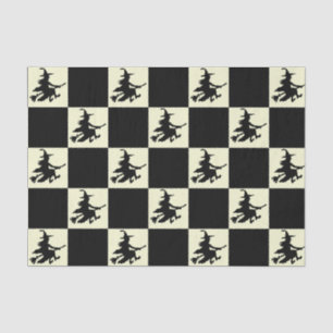 Papier Mousseline Sorcières noires à carreaux