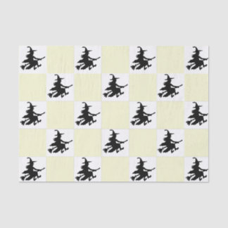 Papier Mousseline Sorcières noires à carreaux