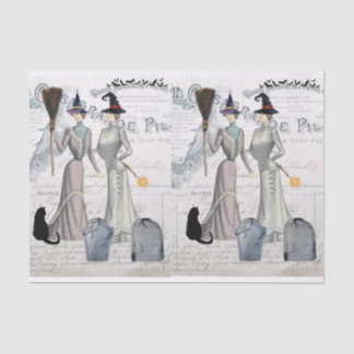 Papier Mousseline Sorcières victoriennes glamour Halloween Collage