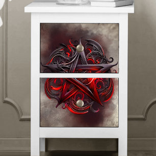 Papier Mousseline Sortie gothique Pentagramme brillant avec ombre