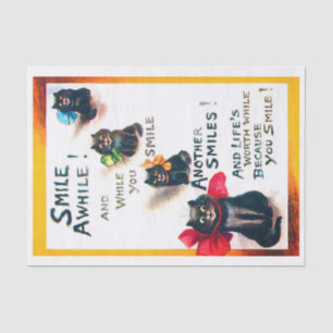 Papier Mousseline Souriez, Chat Noir, Louis Wain