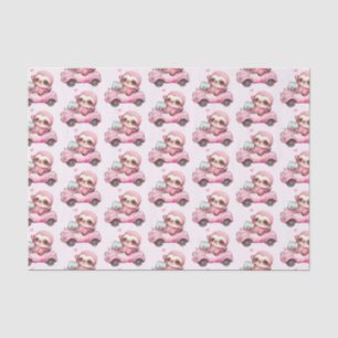 Papier Mousseline Sourire rose Sloth dans un Motif convertible