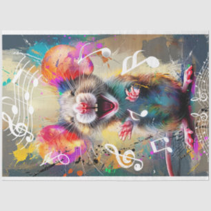 Papier Mousseline Souris de chant colorée de découpage