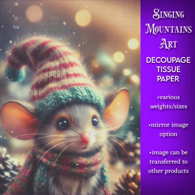 Papier Mousseline Souris de Noël fantastique dans le dédécoupage Cas (Créateur téléchargé)