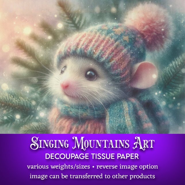 Papier Mousseline Souris de vacances dans la confortable découpage C (Créateur téléchargé)