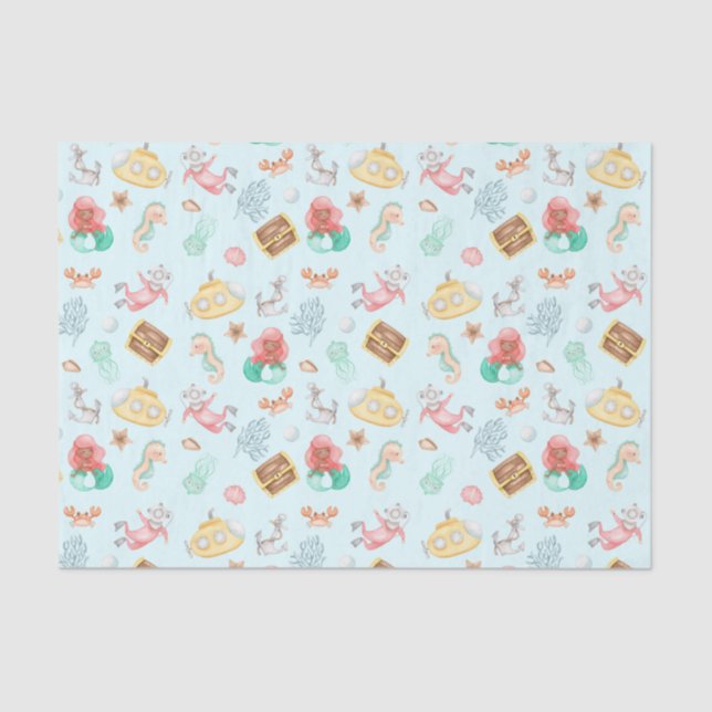 Papier Mousseline Sous la mer (Recto)