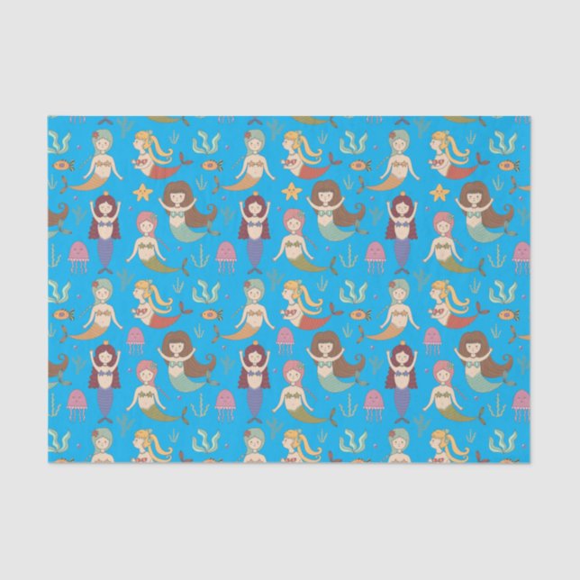 Papier Mousseline Sous la mer, une bonne sirène fait ce que font les (Recto)