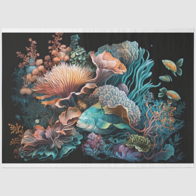Papier Mousseline Sous le bol de poisson de mer (Recto)