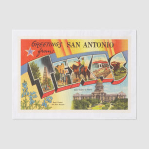 Papier Mousseline Souvenir de Vintage voyage de San Antonio #2 le