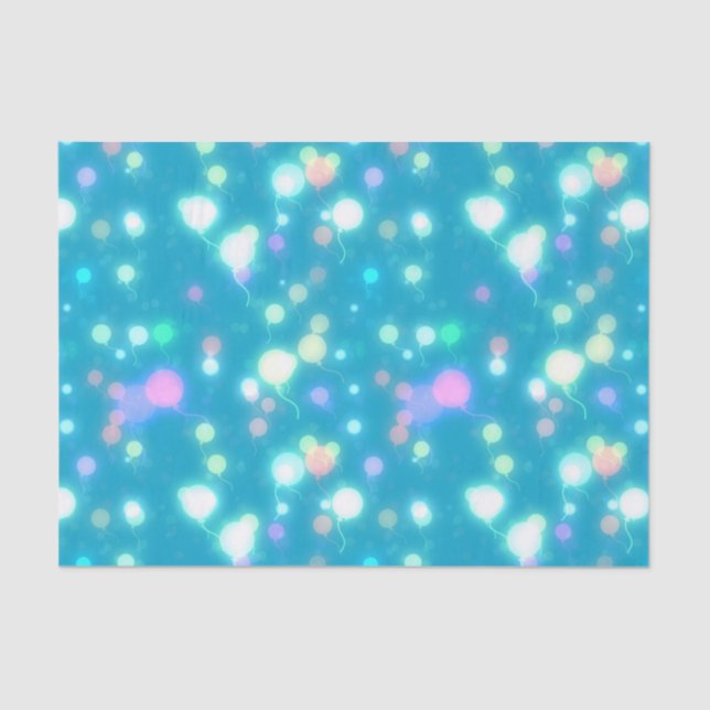 Papier Mousseline Sparkly Party Balloons Blue (Recto)