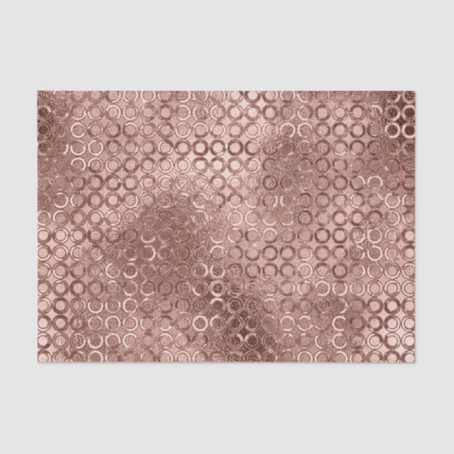 Papier Mousseline Sparkly Rose Gold Circles Rose luxe étincelant (Recto)