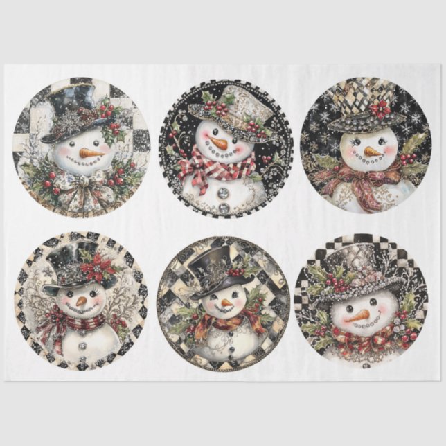 Papier Mousseline Sparkman Snowman Rounds (Recto)