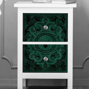 Papier Mousseline Spider Witch Emerald Green Spiderweb Flourish