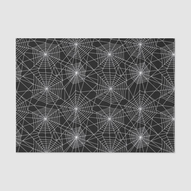 Papier Mousseline Spiderweb Halloween noir et blanc (Recto)
