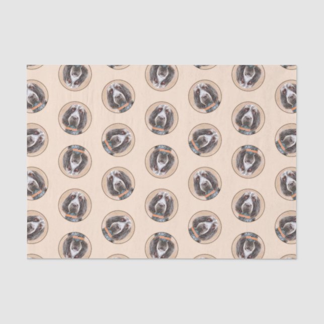 Papier Mousseline Spinone Italiano Peinture Roan Brown Cute Chien Ar (Recto)