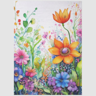 Papier Mousseline Spring Floral Colourful Tissue Paper