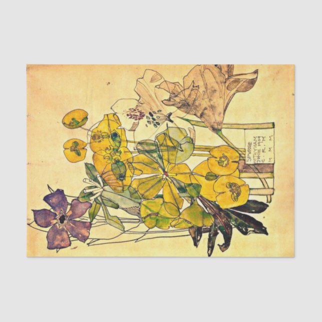 Papier Mousseline Spurge avec Yham par Charles Mackintosh (Recto)