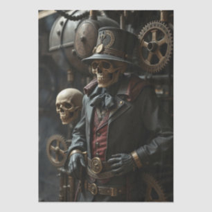 Papier Mousseline Squelette Steampunk d'Halloween