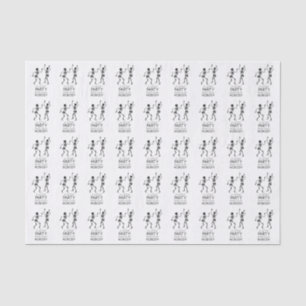 Papier Mousseline Squelettes dansants d'Halloween contemporains
