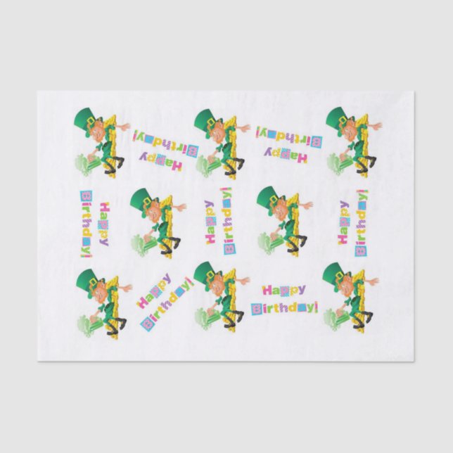 Papier Mousseline St. Patrick's Day Joyeux Anniversaire Tissue Paper (Recto)