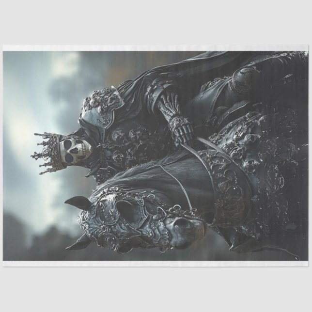 Papier Mousseline Stallion Steampunk Decoupage et squelette King (Recto)