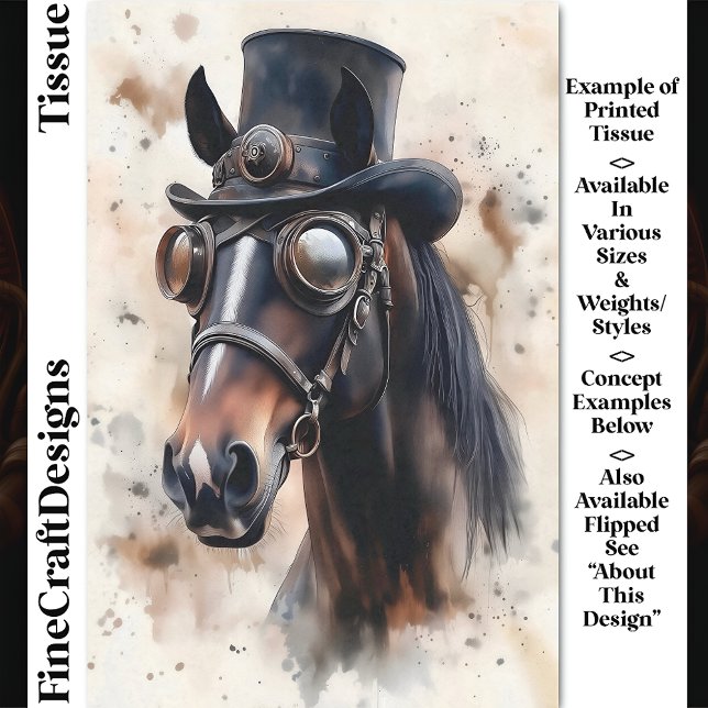 Papier Mousseline Stallion Steampunk Victorian Horse DF2L Découpage (Créateur téléchargé)