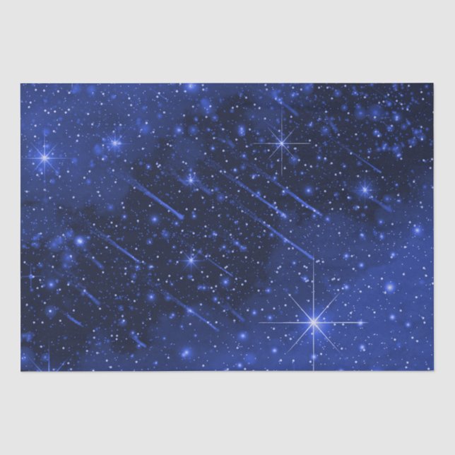 Papier Mousseline Star Galaxy On Blue (Recto)