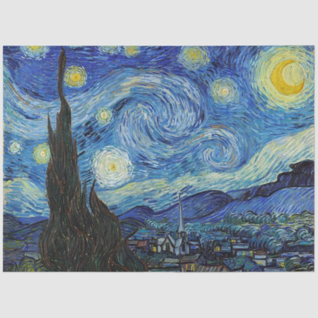 Papier Mousseline Starry Night, Vincent van Gogh (Recto)