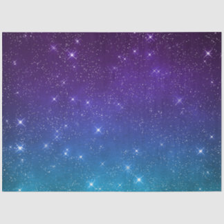 Papier Mousseline Starry twilight celestial night sky purple blue