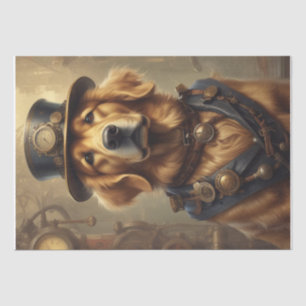 Papier Mousseline Steam Punk Golden Retriever tissu/papier découpage