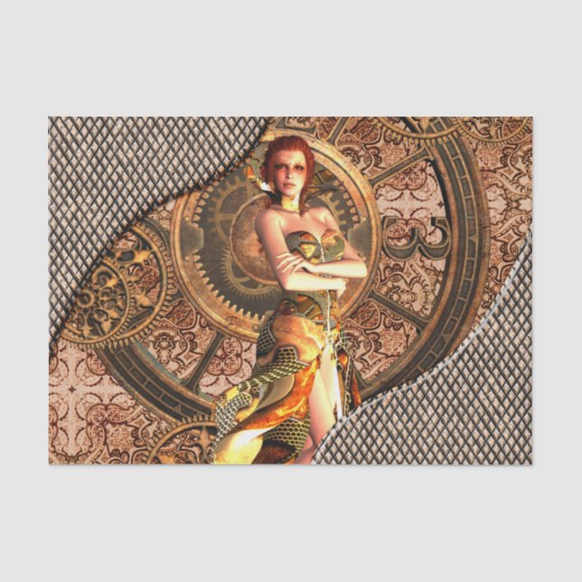 Papier Mousseline Steampunk, belles femmes de vapeur avec des (Recto)