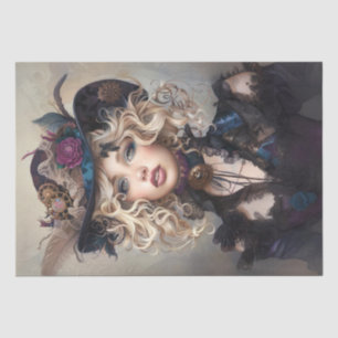 Papier Mousseline Steampunk Blonde-Lady Cogsworth Découpage